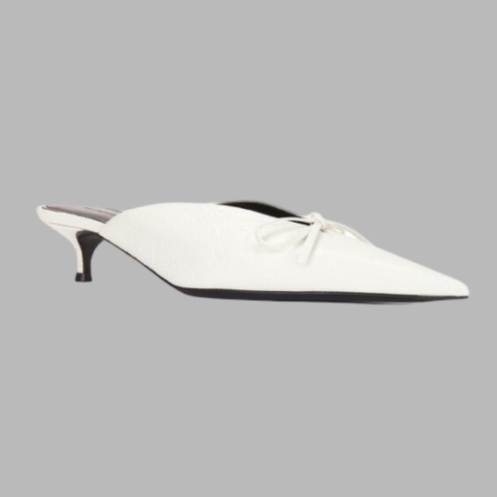 NWT BALENCIAGA Leather Elegant White Mules Size 38 - Picture 7 of 16